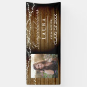 Bannière photo Rustic Wood String Lights Graduatio (Vertical)