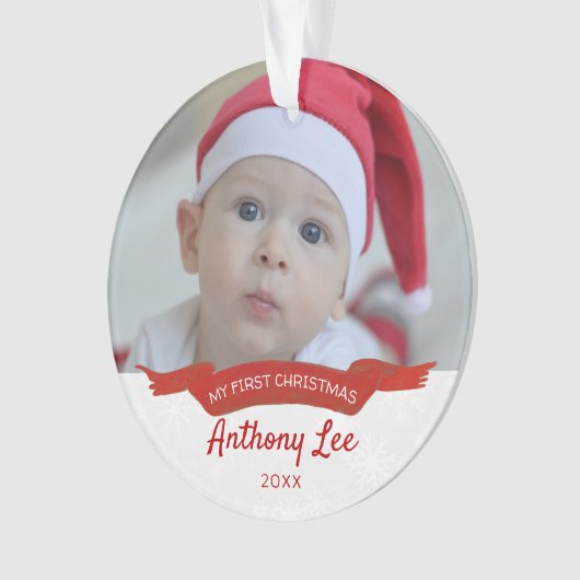 Bannière photo simple de Noël pour bébé (devant)