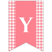 Bannière Pique-nique Pink En vichy Monogramme (Deuxième drapeau)