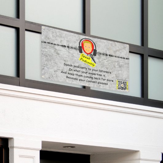 Bannière Podcastly Speak (Bâtiment extérieur)