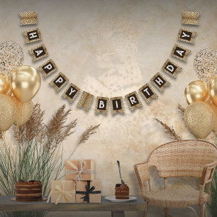 Bannière poster de animal Leopard Birthday bund