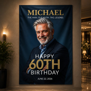 Bannière pour 60e anniversaire Homme Mythe Légende