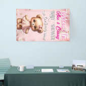 Bannière pour la fête prénatale de l'Ourse Fille (Salon professionnel)