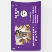 Bannière pourpre Ramadan à vendre Annouement (Vertical)