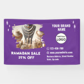 Bannière pourpre Ramadan à vendre Annouement (Horizontal)
