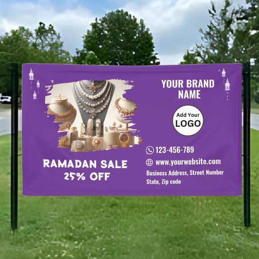 Bannière pourpre Ramadan à vendre Annouement