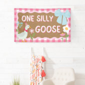 Bannière Premier Anniversaire Bébé Fille Une Oie I (En situation)
