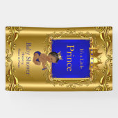 Bannière Prince Baby shower Blue Gold Ethnic 2 (Horizontal)