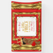 Bannière Prince Baby shower Regal Red Gold Ethnic (Vertical)