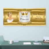 Bannière Princesse Baby shower Or Blanc Blonde Gir (Salon professionnel)