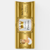 Bannière Princesse Baby shower Or Blanc Blonde Gir (Vertical)
