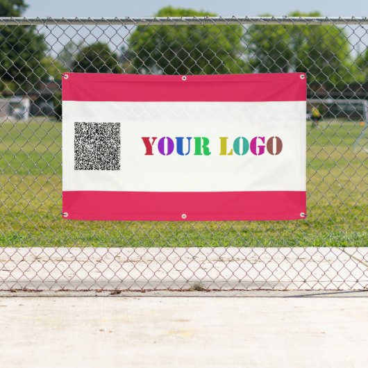 Bannière promotionnelle du logo et du code QR de v (En situation)
