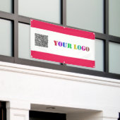 Bannière promotionnelle du logo et du code QR de v (Bâtiment extérieur)