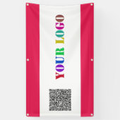 Bannière promotionnelle du logo et du code QR de v (Vertical)