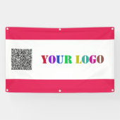 Bannière promotionnelle du logo et du code QR de v (Horizontal)