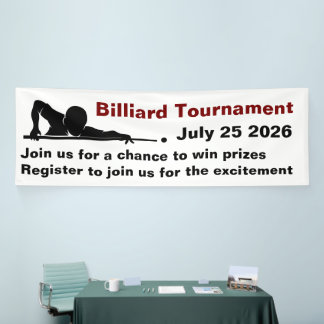 Bannière promotionnelle pour tournoi de billard Sn
