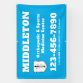 Bannière publicitaire bleu clair avec logo pour en (Verticale)