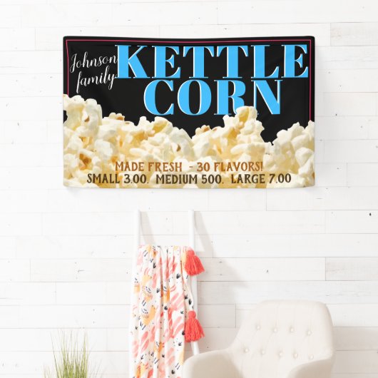 Bannière publicitaire Kettle Corn Popcorn (En situation)