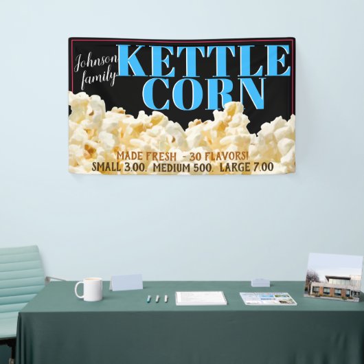 Bannière publicitaire Kettle Corn Popcorn (Salon professionnel)
