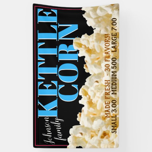 Bannière publicitaire Kettle Corn Popcorn (Vertical)