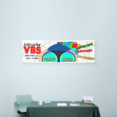 Bannière publicitaire VBS, Jumelles, Texte coloré (Salon professionnel)