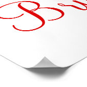 Bannière rayée or et blanc rouge affiche de fête d (Coin)