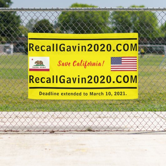 Bannière recallgavin2020 3ft x 5ft (En situation)
