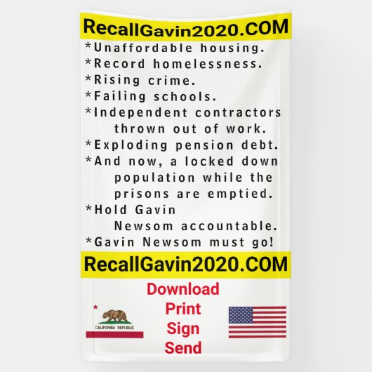 Bannière recallgavin2020 3ft x 5ft (Vertical)