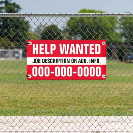 Bannière Recherchée d'aide 1' X 2' (Insitu)