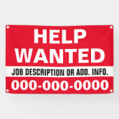 Bannière Recherchée d'aide 2,5 pouces X 4 pouces (Horizontal)