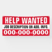 Bannière Recherchée d'aide 2,5 pouces X 6 pouces (Horizontal)