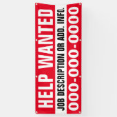 Bannière Recherchée d'aide 2,5 pouces X 6 pouces (Vertical)