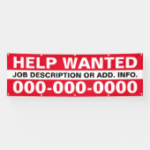 Bannière Recherchée d'aide 2,5 pouces X 8 pouces (Horizontal)