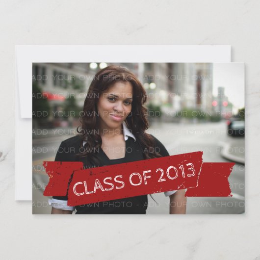 Bannière Red Grunge 2013 Grad Invitation (Devant)