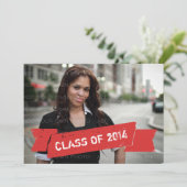 Bannière Red Grunge Invitation Grad (Debout devant)