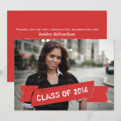 Bannière Red Grunge Invitation Grad (Devant / Derrière)