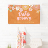 Bannière rétro florale deux groovy pour 2e anniver (En situation)