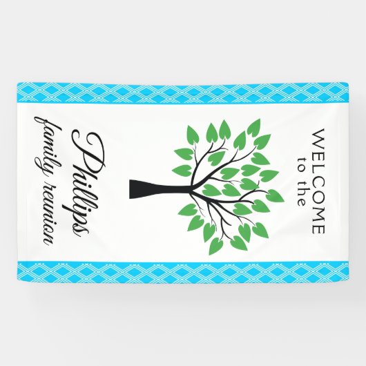 Bannière Retrouvailles de la famille Lattice bleu  (Horizontal)