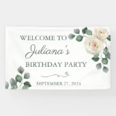 Bannière Rose blanche et verte (Horizontal)