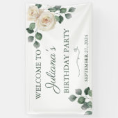 Bannière Rose blanche et verte (Vertical)