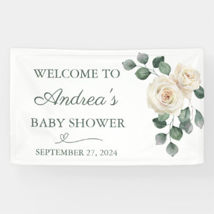 Bannière Rose blanche et verte