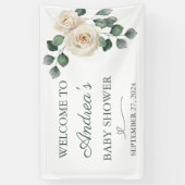 Bannière Rose blanche et verte (Vertical)