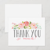 Bannière rose | Carte de remerciements Baby shower (Devant / Derrière)