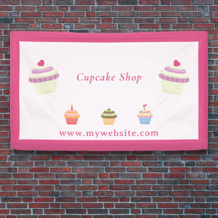 Bannière rose Cupcake
