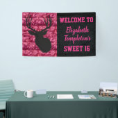 Bannière rose de chasse de cerfs communs de sweet (Salon professionnel)