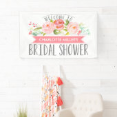 Bannière rose de Fête de la mariée de bannière (En situation)