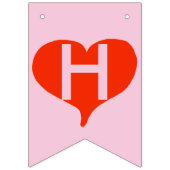 Bannière rose d'étamine des coeurs rouges heureux (Premier drapeau)