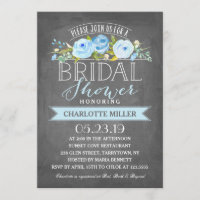 Bannière rose Douche nuptiale Invitation Bleu