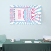 Bannière rose et bleue de partie de carnaval (Salon professionnel)