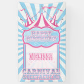 Bannière rose et bleue de partie de carnaval (Vertical)